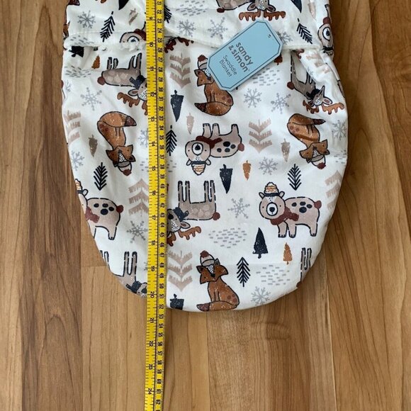 Sandy & Simon Forest Friends Baby Swaddle Blanket 3-6 Months Fleece Bear Fox New - Picture 2 of 10